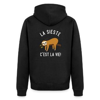 La Sieste C'est La Vie - Veste à capuche bio Premium Unisexe - noir - Dos - Nico (187cm)