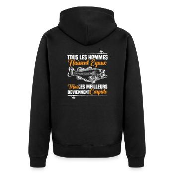 Les meilleurs deviennent carpiste - Veste à capuche bio Premium Unisexe - noir - Dos - Nico (187cm)