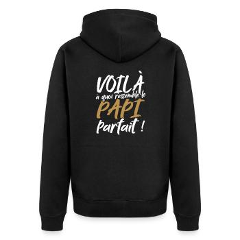 Voilà à quoi ressemble le papi parfait - Veste à capuche bio Premium Unisexe - noir - Dos - Nico (187cm)