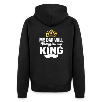 My father will always be my king - Unisex Premium Organic Zip Hoodie - black - Back - Nico (187cm)