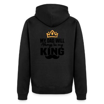 My father will always be my king - Unisex Premium Organic Zip Hoodie - black - Back - Nico (187cm)