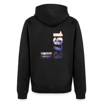 1973. Limited Edition T-Shirt Birthday Idea - Unisex Premium Organic Zip Hoodie - black - Back - Nico (187cm)
