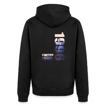 1996. Limited Edition T-Shirt Geburtstags Idee - Unisex Premium Bio Zip Hoodie - Schwarz - Hinten - Nico (187cm)