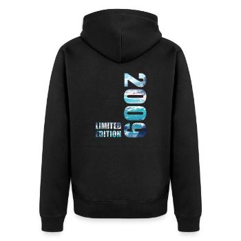 2009 Limited Edition T-Shirt Geburtstags Idee - Unisex Premium Bio Zip Hoodie - Schwarz - Hinten - Nico (187cm)
