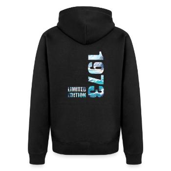 1973 Limited Edition T-Shirt Birthday Idea - Unisex Premium Organic Zip Hoodie - black - Back - Nico (187cm)