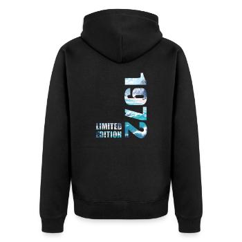 1972 Limited Edition T-Shirt Birthday Idea - Unisex Premium Organic Zip Hoodie - black - Back - Nico (187cm)