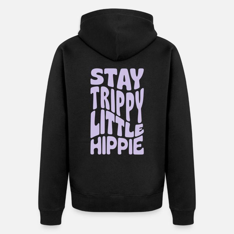 Restez trippy petit hippie - Veste à capuche bio Premium Unisexe - noir