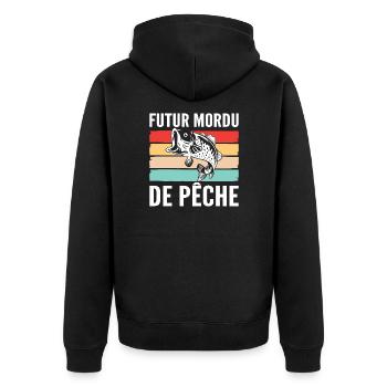 Mordu de Pêche pour bébé - Veste à capuche bio Premium Unisexe - noir - Dos - Nico (187cm)