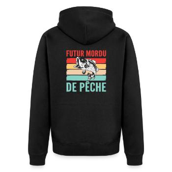 Mordu de Pêche pour bébé - Veste à capuche bio Premium Unisexe - noir - Dos - Nico (187cm)