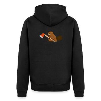Travailleur forestier Bieber avec Beil cadeau bûcheron - Veste à capuche bio Premium Unisexe - noir - Dos - Nico (187cm)