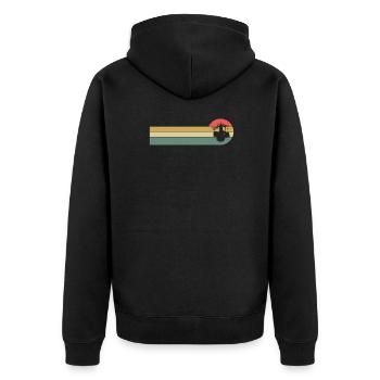 Vintage Retro Schlagzeuger Drummer - Unisex Premium Organic Zip Hoodie - black - Back - Nico (187cm)