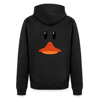 Gelbe Ente Gummiente Kostüm Geschenk - Unisex Premium Bio Zip Hoodie - Schwarz - Hinten - Nico (187cm)