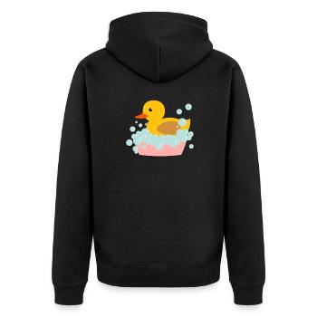 Canard de bain Cadeau Canard jaune en caoutchouc - Veste à capuche bio Premium Unisexe - noir - Dos - Nico (187cm)