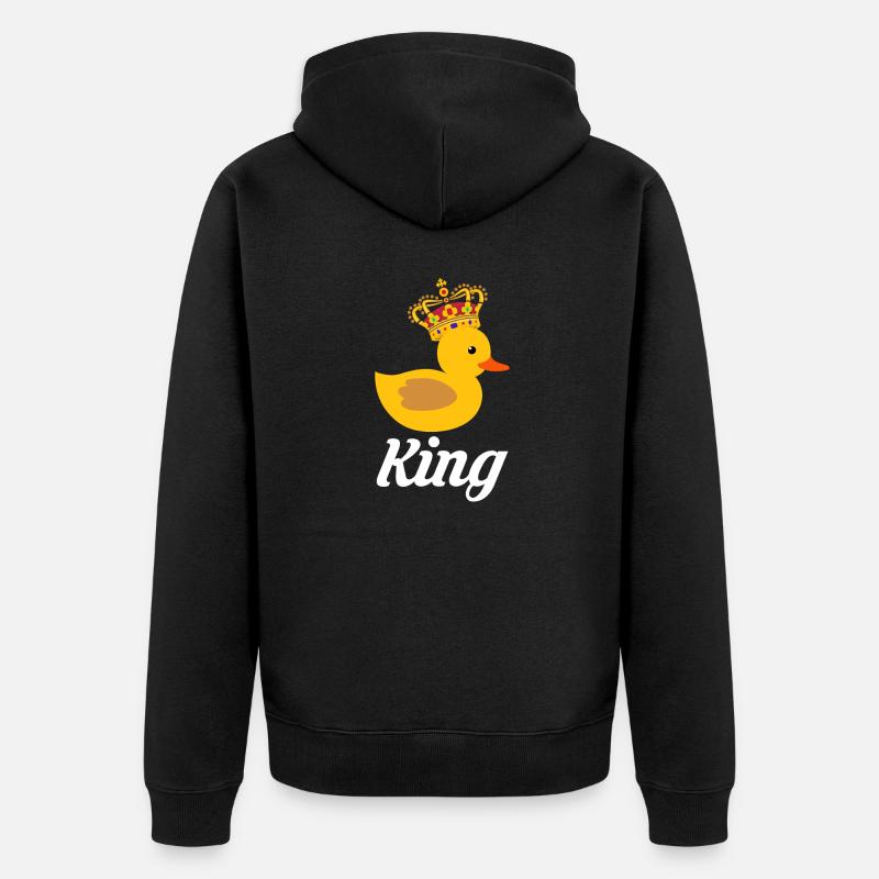 Gummiente Geschenk King - Unisex Premium Bio Zip Hoodie - Schwarz