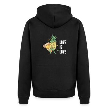 Pizza Hawaïenne Pineapple Pizza - Veste à capuche bio Premium Unisexe - noir - Dos - Nico (187cm)