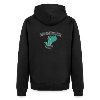 Tapasaurus Rex Geschenk Stepptanz Dino Dinosaurier - Unisex Premium Bio Zip Hoodie - Schwarz - Hinten - Nico (187cm)