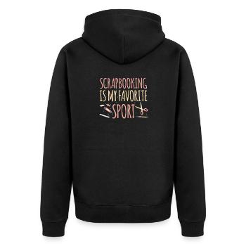 Scrapbooking Is My Favorite Sport - Unisex Premium Bio Zip Hoodie - Schwarz - Hinten - Nico (187cm)