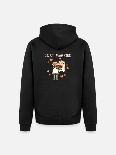 Hochzeitspaar Ehe - Unisex Premium Bio Zip Hoodie - Schwarz