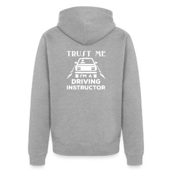 Driving instructor - Unisex Premium Organic Zip Hoodie - heather grey - Back - Nico (187cm)