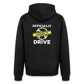 Fahrschüler - Unisex Premium Bio Zip Hoodie - Schwarz - Hinten - Nico (187cm)