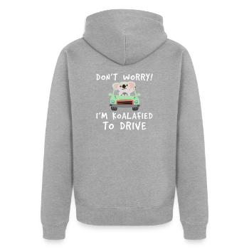Permis de conduire Koala - Veste à capuche bio Premium Unisexe - gris chiné - Dos - Nico (187cm)
