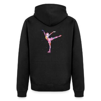 patineuse artistique - Veste à capuche bio Premium Unisexe - noir - Dos - Nico (187cm)