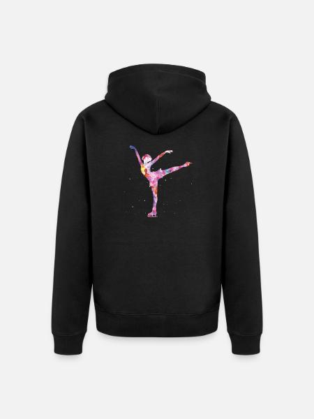 figure skater - Unisex Premium Organic Zip Hoodie - black