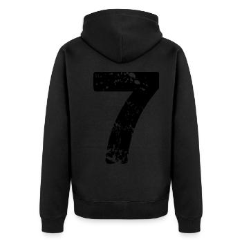 Maillot numéro 7 - Veste à capuche bio Premium Unisexe - noir - Dos - Nico (187cm)