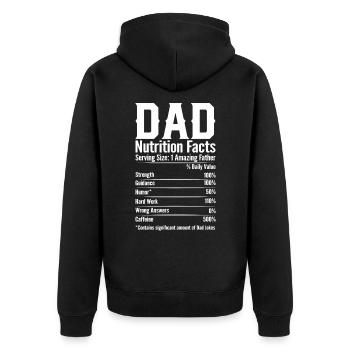 Papa Vater Vatertag - Unisex Premium Bio Zip Hoodie - Schwarz - Hinten - Nico (187cm)