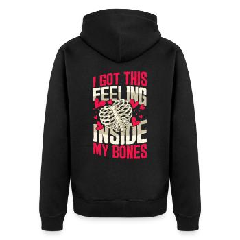 Liebesengel Zeichen der Liebe Romantik Geschenk - Unisex Premium Bio Zip Hoodie - Schwarz - Hinten - Nico (187cm)