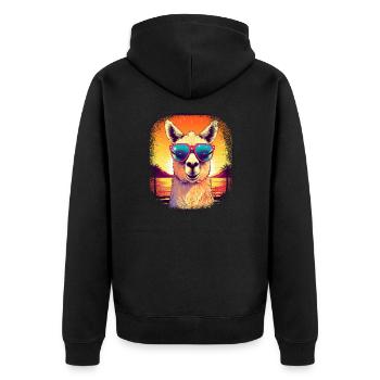 drôle de dire lama chemise cool geek génial budhist - Veste à capuche bio Premium Unisexe - noir - Dos - Nico (187cm)