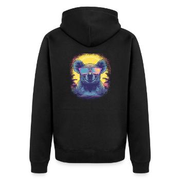 climate change zoo animal funny sayings - Unisex Premium Organic Zip Hoodie - black - Back - Nico (187cm)