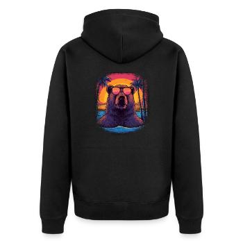 humor gift idea funny sayings mammal fun joke - Unisex Premium Bio Zip Hoodie - Schwarz - Hinten - Nico (187cm)