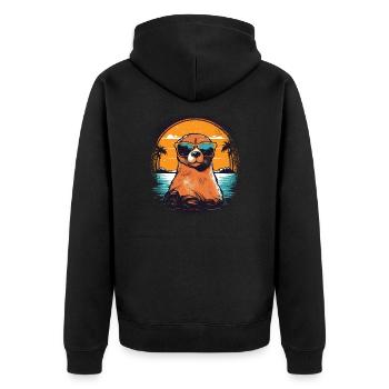 Fun Beer Birthday Animal Lover - Unisex Premium Organic Zip Hoodie - black - Back - Nico (187cm)