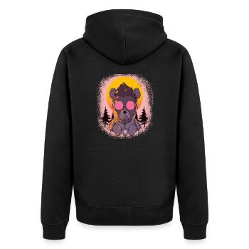 jokes funny funny quote statement mammal cool - Unisex Premium Bio Zip Hoodie - Schwarz - Hinten - Nico (187cm)