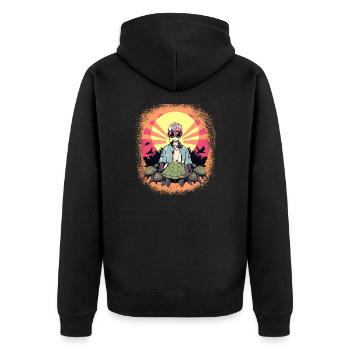 jokes present fun bday present idea - Unisex Premium Bio Zip Hoodie - Schwarz - Hinten - Nico (187cm)
