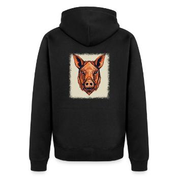 Cute Guinea Pig Animal Lovers Statement - Unisex Premium Organic Zip Hoodie - black - Back - Nico (187cm)
