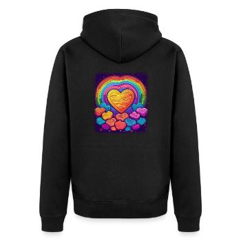 hippie drôle cadeau idée fierté symbole de paix funky - Veste à capuche bio Premium Unisexe - noir - Dos - Nico (187cm)