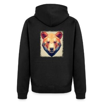 Ice Bear Joke Present Idea Geek Coati Grumbler - Unisex Premium Organic Zip Hoodie - black - Back - Nico (187cm)