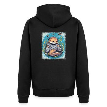 Présent idée actuelle blague animal aquatique - Veste à capuche bio Premium Unisexe - noir - Dos - Nico (187cm)