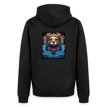 Baby Otter Animals Kids Gift Idea Joke Fun - Unisex Premium Organic Zip Hoodie - black - Back - Nico (187cm)