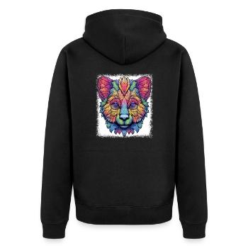 geek present idea city pun australia gift - Unisex Premium Bio Zip Hoodie - Schwarz - Hinten - Nico (187cm)