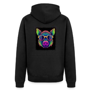 butts cute christmas shirts joke birthday present - Unisex Premium Bio Zip Hoodie - Schwarz - Hinten - Nico (187cm)