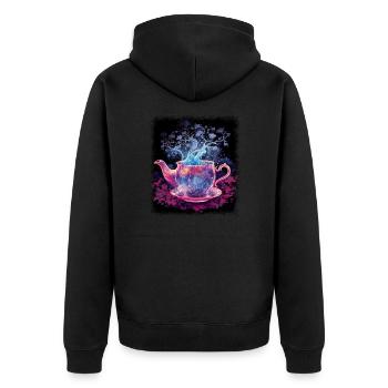 birthday present christmas boba tea gift balls - Unisex Premium Bio Zip Hoodie - Schwarz - Hinten - Nico (187cm)