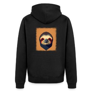 present birthday greeting running quote animal - Unisex Premium Organic Zip Hoodie - black - Back - Nico (187cm)