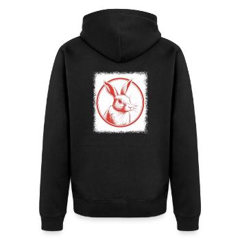 easter for girls funny quote bunny tooth green - Unisex Premium Bio Zip Hoodie - Schwarz - Hinten - Nico (187cm)