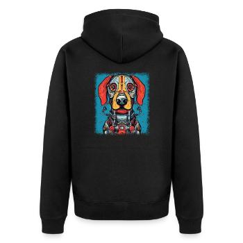 Chien chiens beagle cadeaux beagle père cadeau - Veste à capuche bio Premium Unisexe - noir - Dos - Nico (187cm)