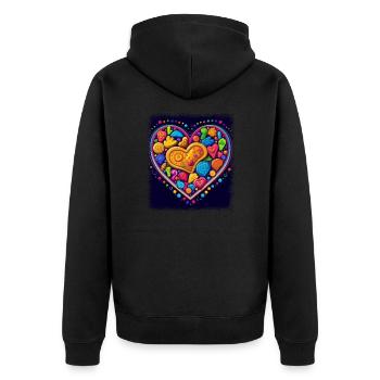 Happy Quote Cool Design LGBTQIA Joke Bear - Unisex Premium Organic Zip Hoodie - black - Back - Nico (187cm)