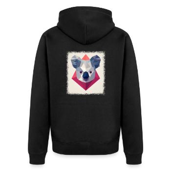 funny quote bear down under camisa para dormir - Unisex Premium Bio Zip Hoodie - Schwarz - Hinten - Nico (187cm)