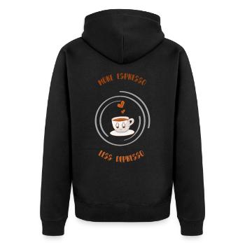 Espresso, Café, Café, Latte, Idée cadeau, Fun - Veste à capuche bio Premium Unisexe - noir - Dos - Nico (187cm)